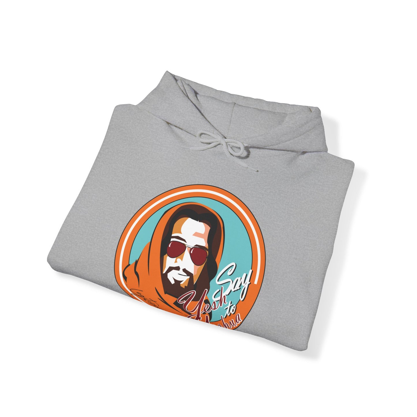 Say Yesh to Yeshua blue and orange Hooded Sweatshirt