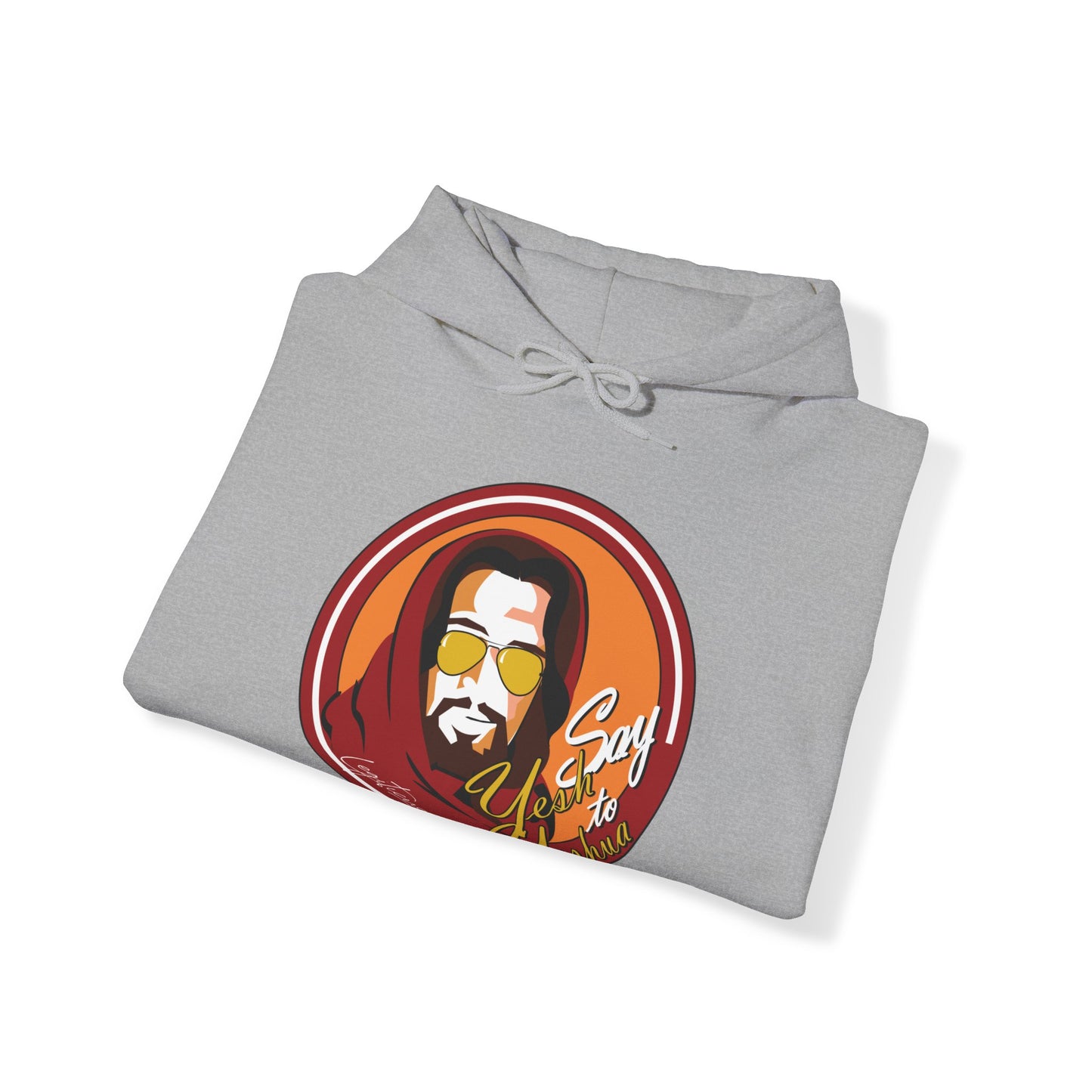 Say Yesh to Yeshua red and gold Hooded Sweatshirt
