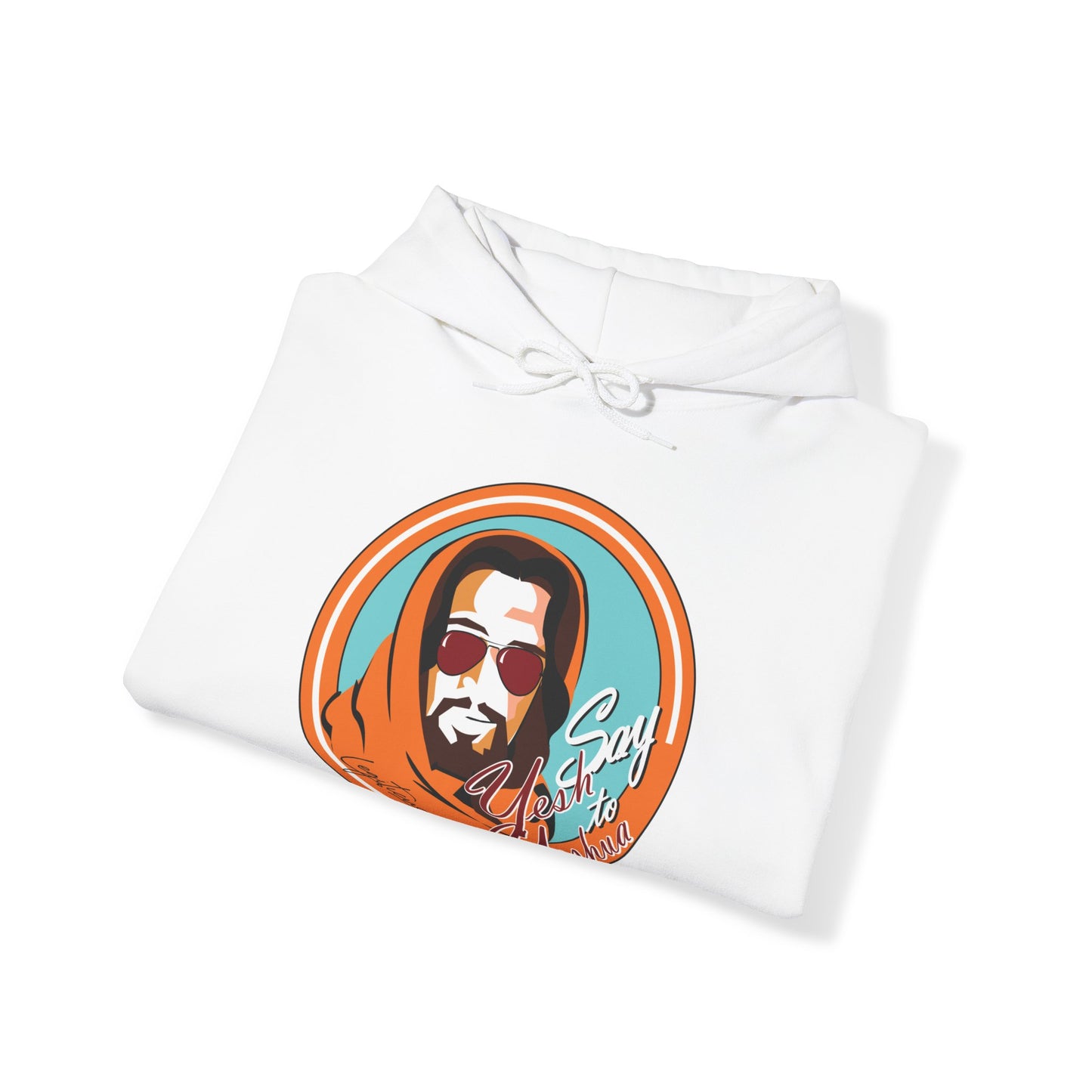 Say Yesh to Yeshua blue and orange Hooded Sweatshirt