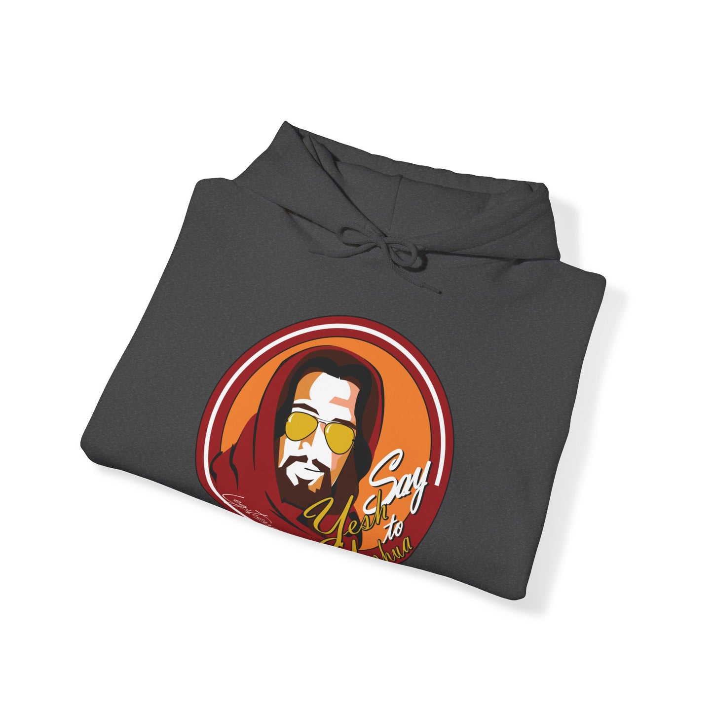 Say Yesh to Yeshua red and gold Hooded Sweatshirt