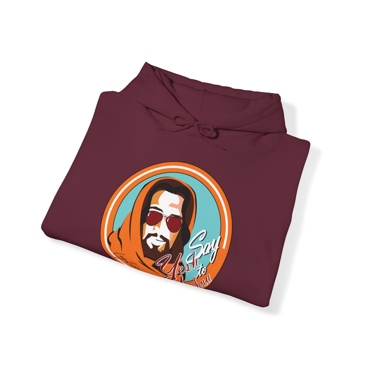 Say Yesh to Yeshua blue and orange Hooded Sweatshirt