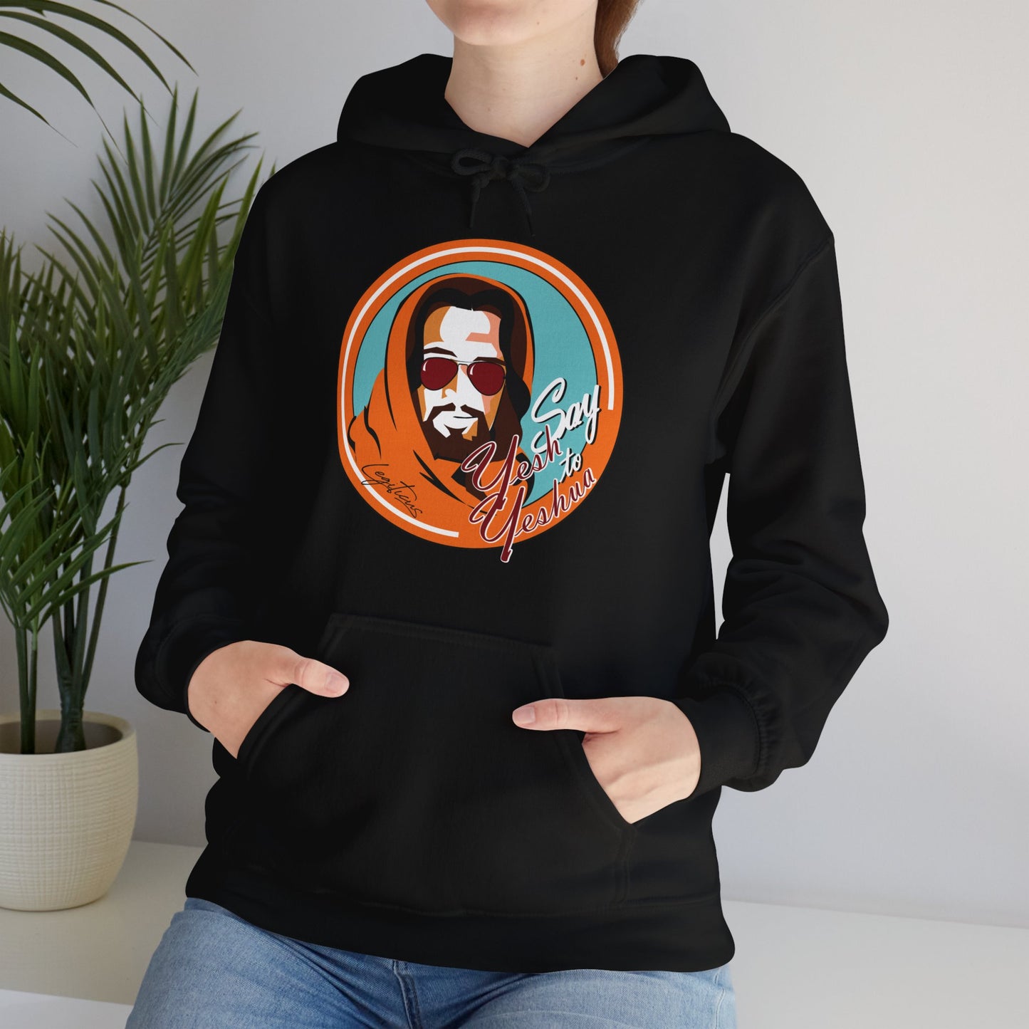 Say Yesh to Yeshua blue and orange Hooded Sweatshirt