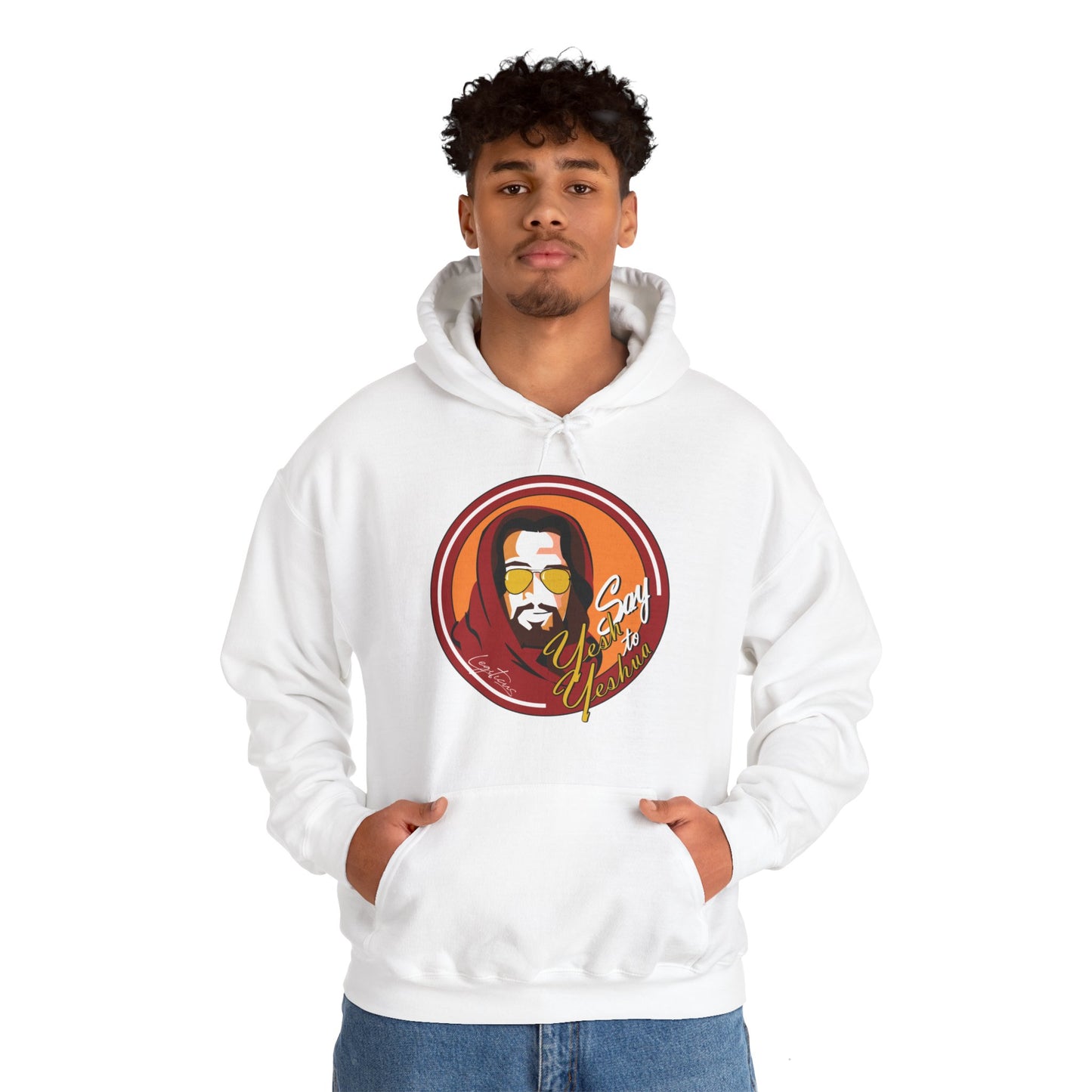 Say Yesh to Yeshua red and gold Hooded Sweatshirt