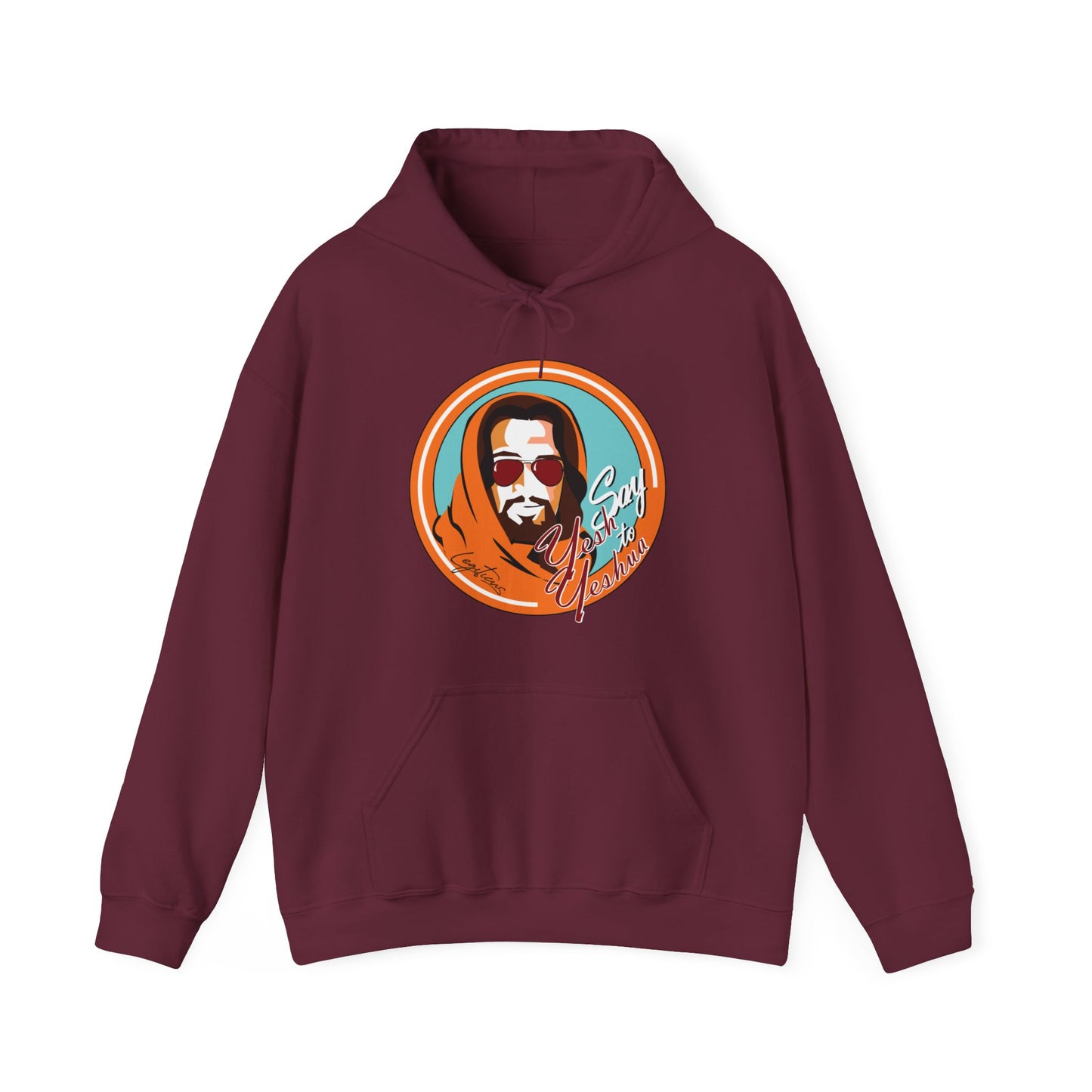 Say Yesh to Yeshua blue and orange Hooded Sweatshirt