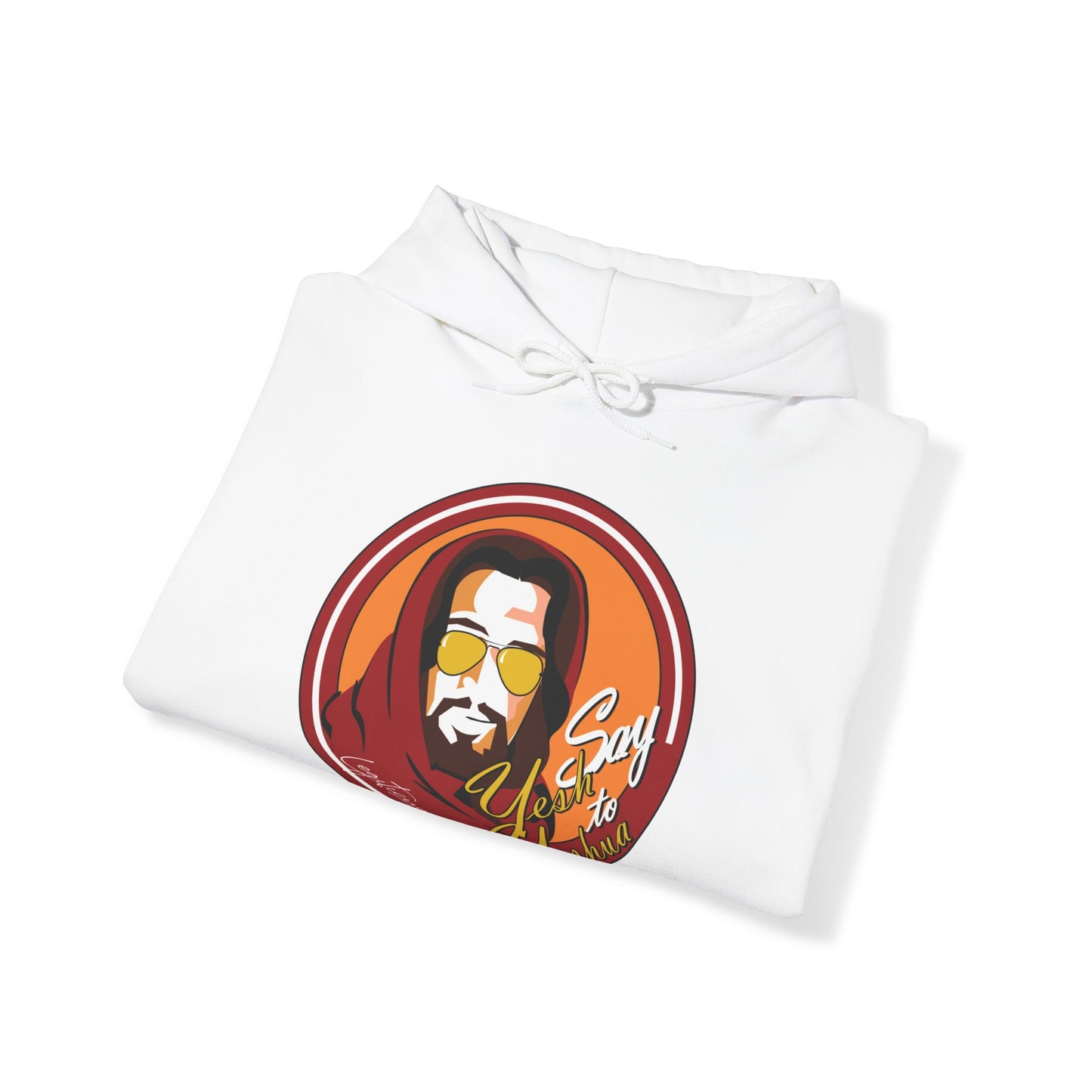 Say Yesh to Yeshua red and gold Hooded Sweatshirt
