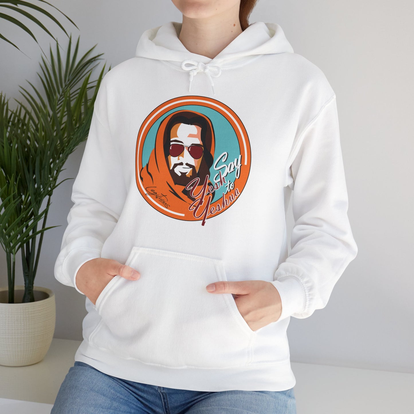 Say Yesh to Yeshua blue and orange Hooded Sweatshirt