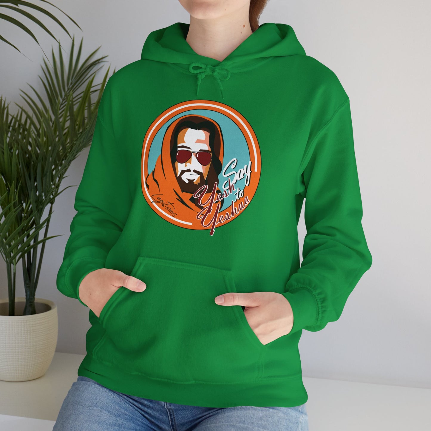 Say Yesh to Yeshua blue and orange Hooded Sweatshirt