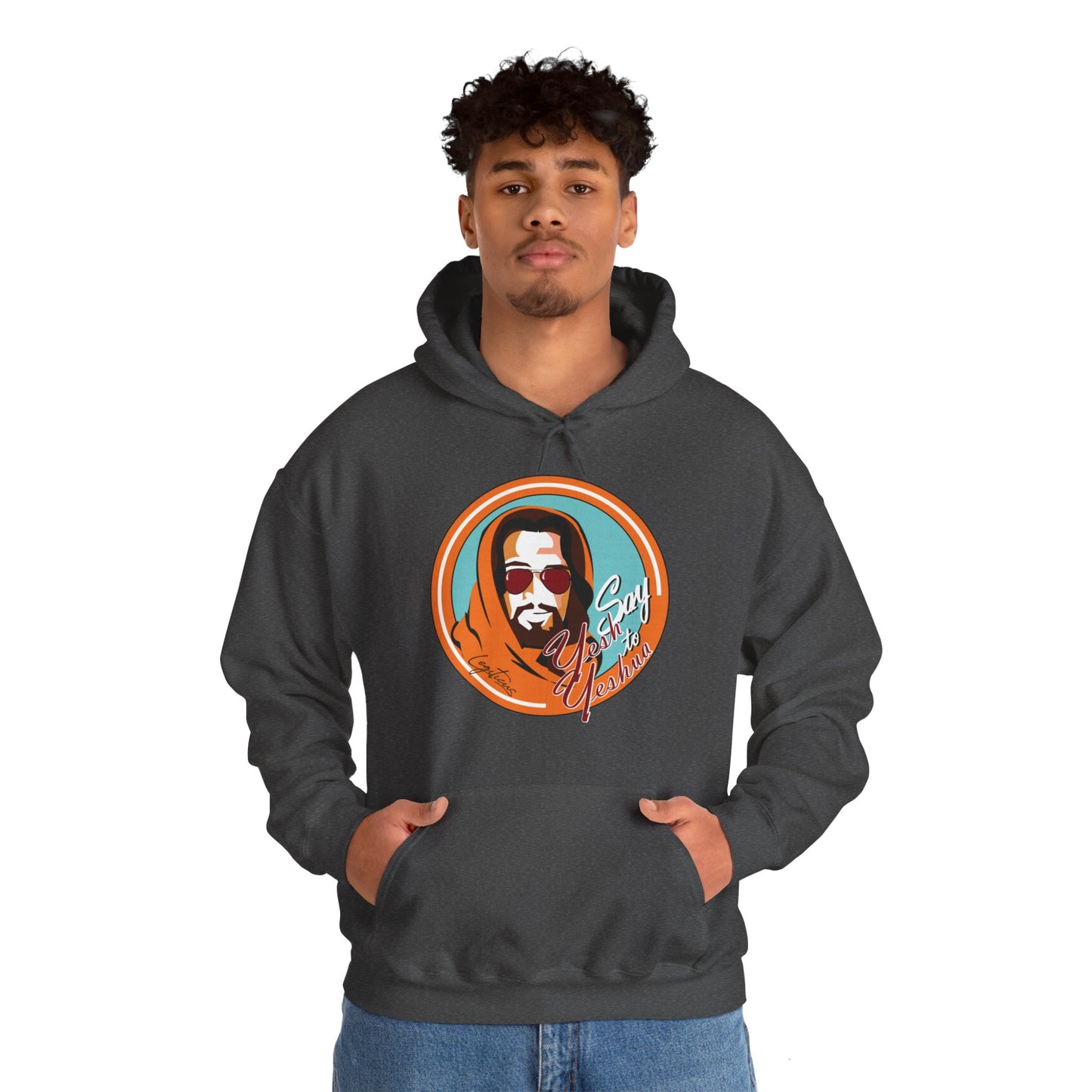Say Yesh to Yeshua blue and orange Hooded Sweatshirt