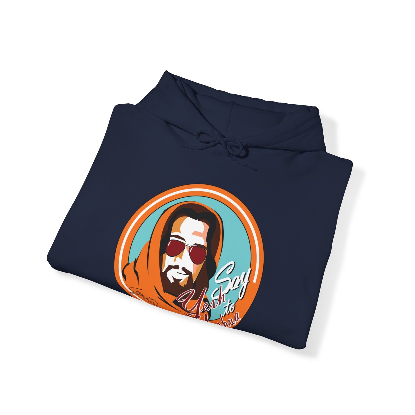 Say Yesh to Yeshua blue and orange Hooded Sweatshirt