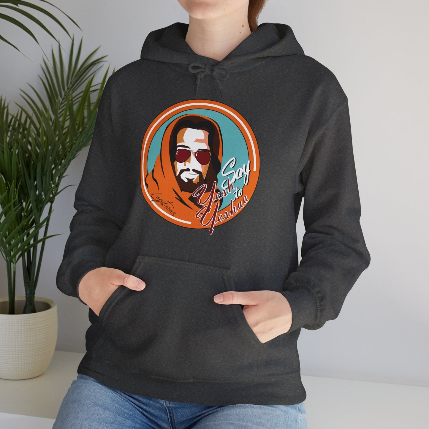 Say Yesh to Yeshua blue and orange Hooded Sweatshirt