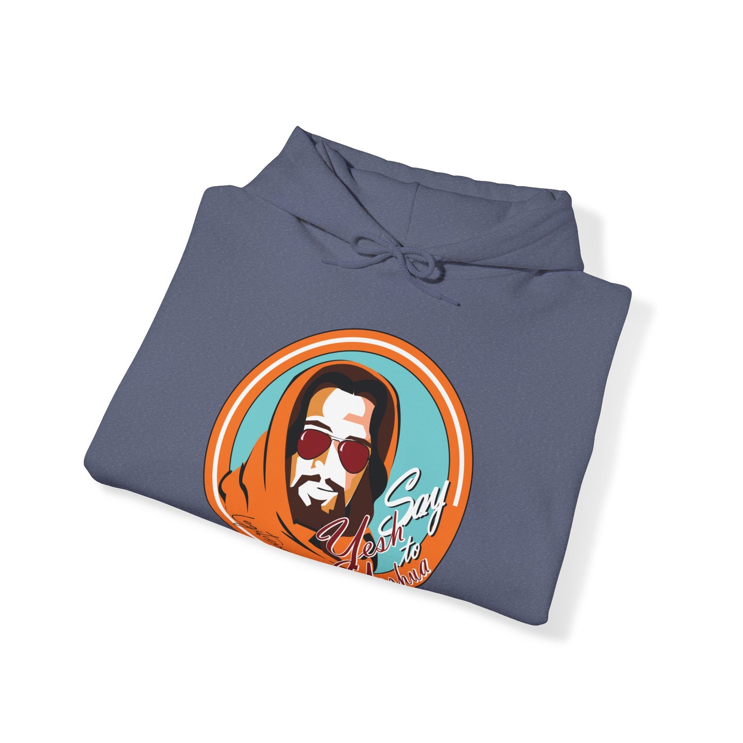 Say Yesh to Yeshua blue and orange Hooded Sweatshirt