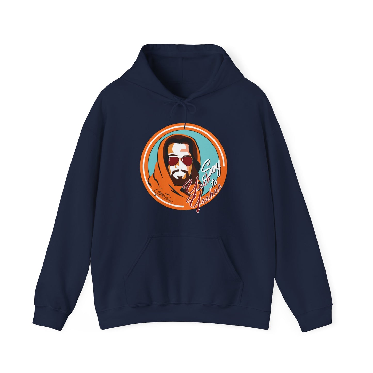 Say Yesh to Yeshua blue and orange Hooded Sweatshirt