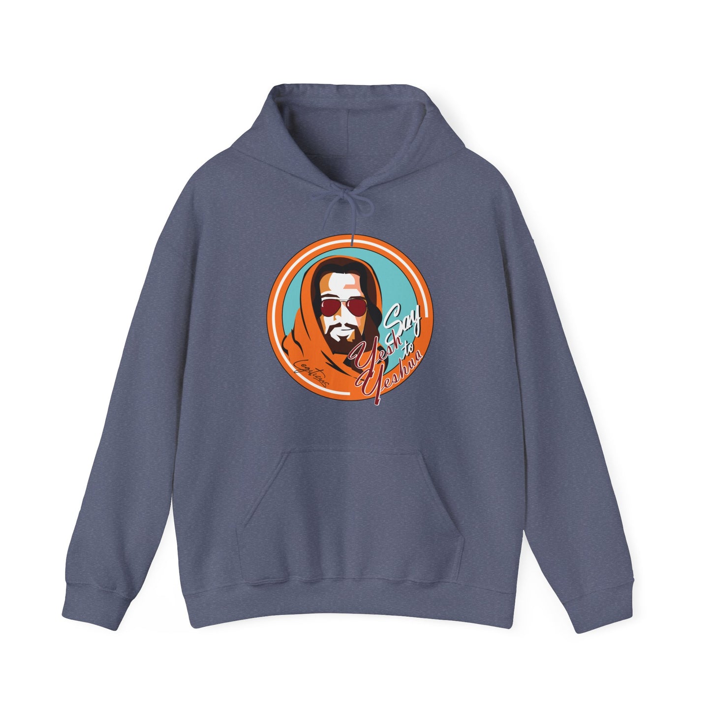 Say Yesh to Yeshua blue and orange Hooded Sweatshirt