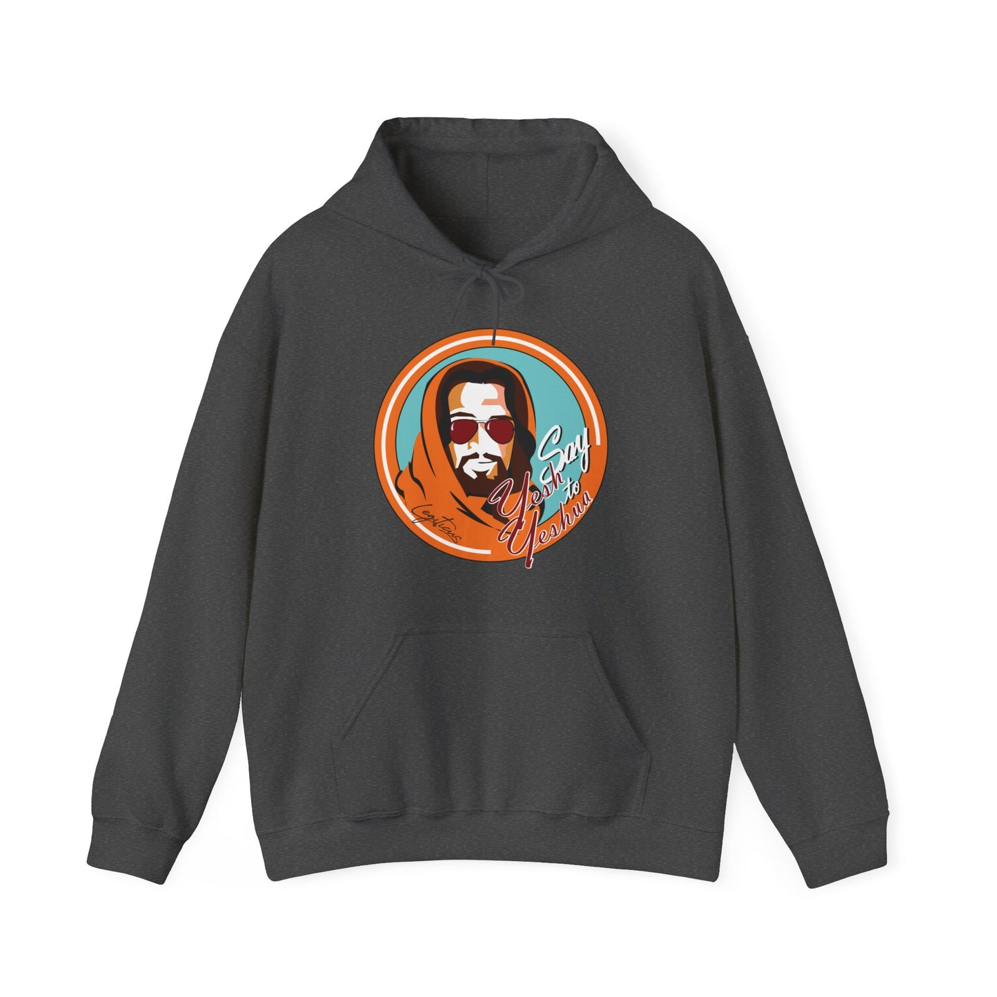 Say Yesh to Yeshua blue and orange Hooded Sweatshirt