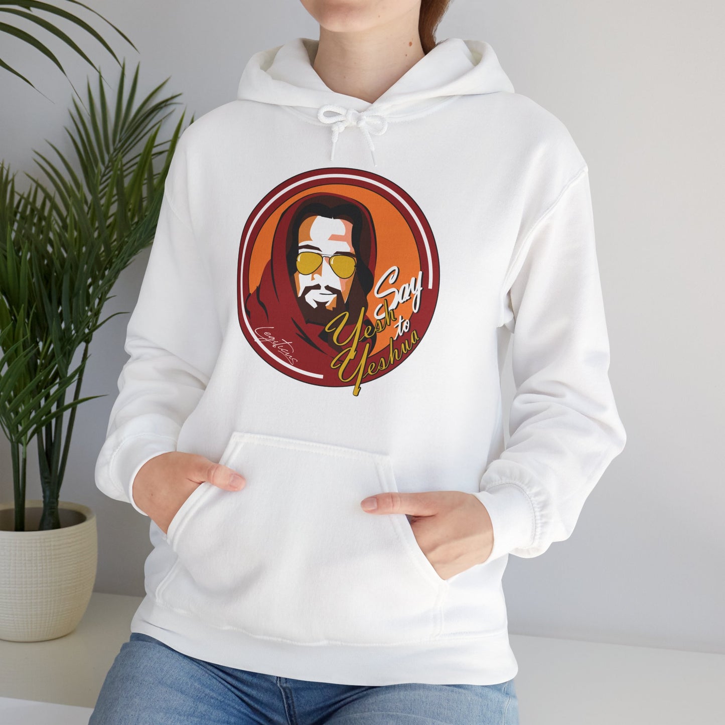 Say Yesh to Yeshua red and gold Hooded Sweatshirt