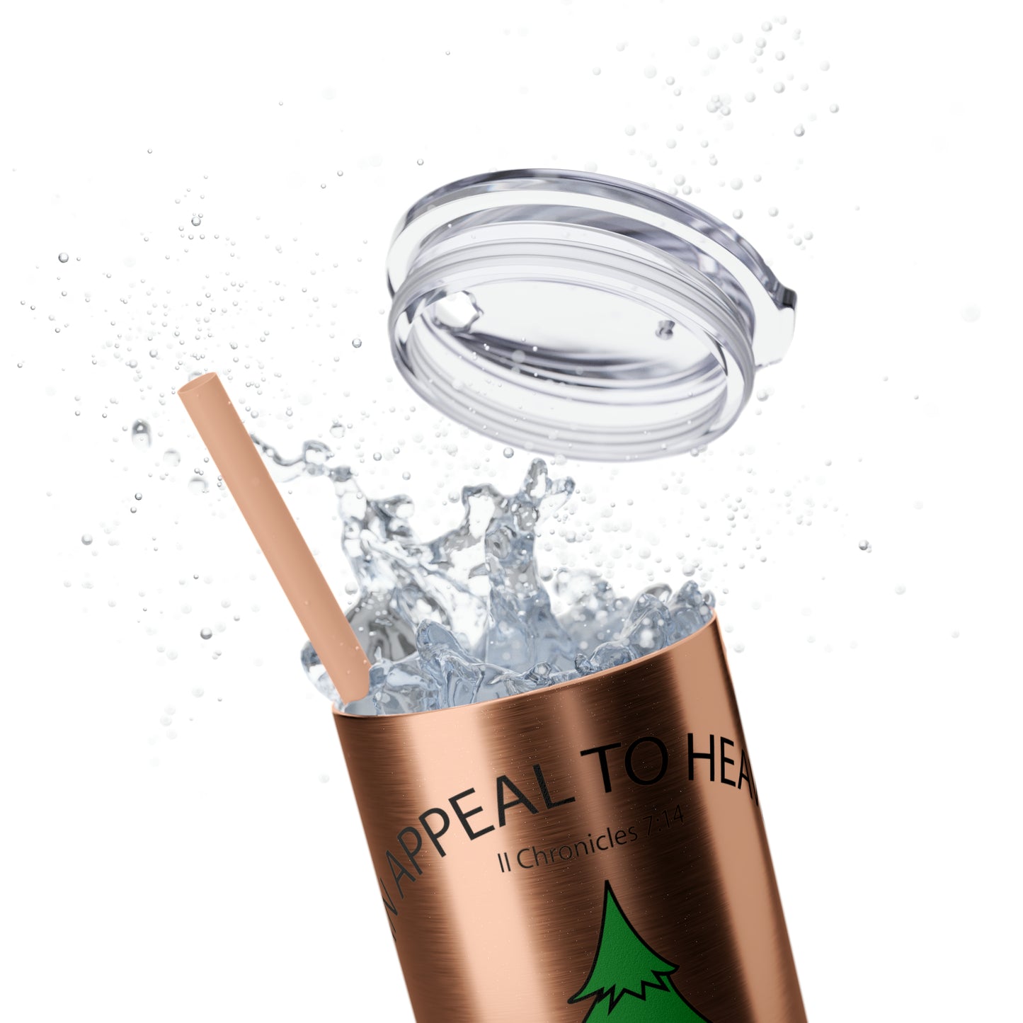 Appeal to Heaven Skinny Tumbler with Straw, 20oz