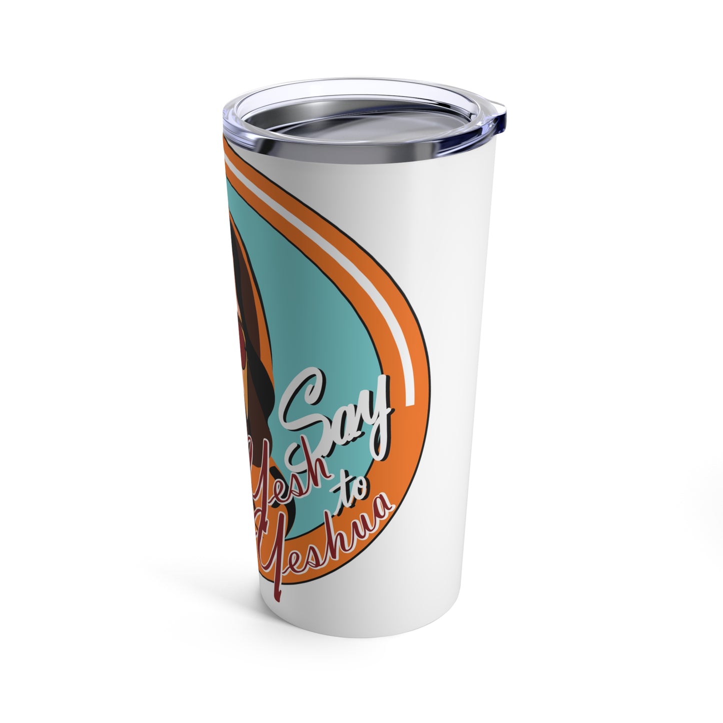 Say Yesh to Yeshua blue and orange Tumbler 20oz