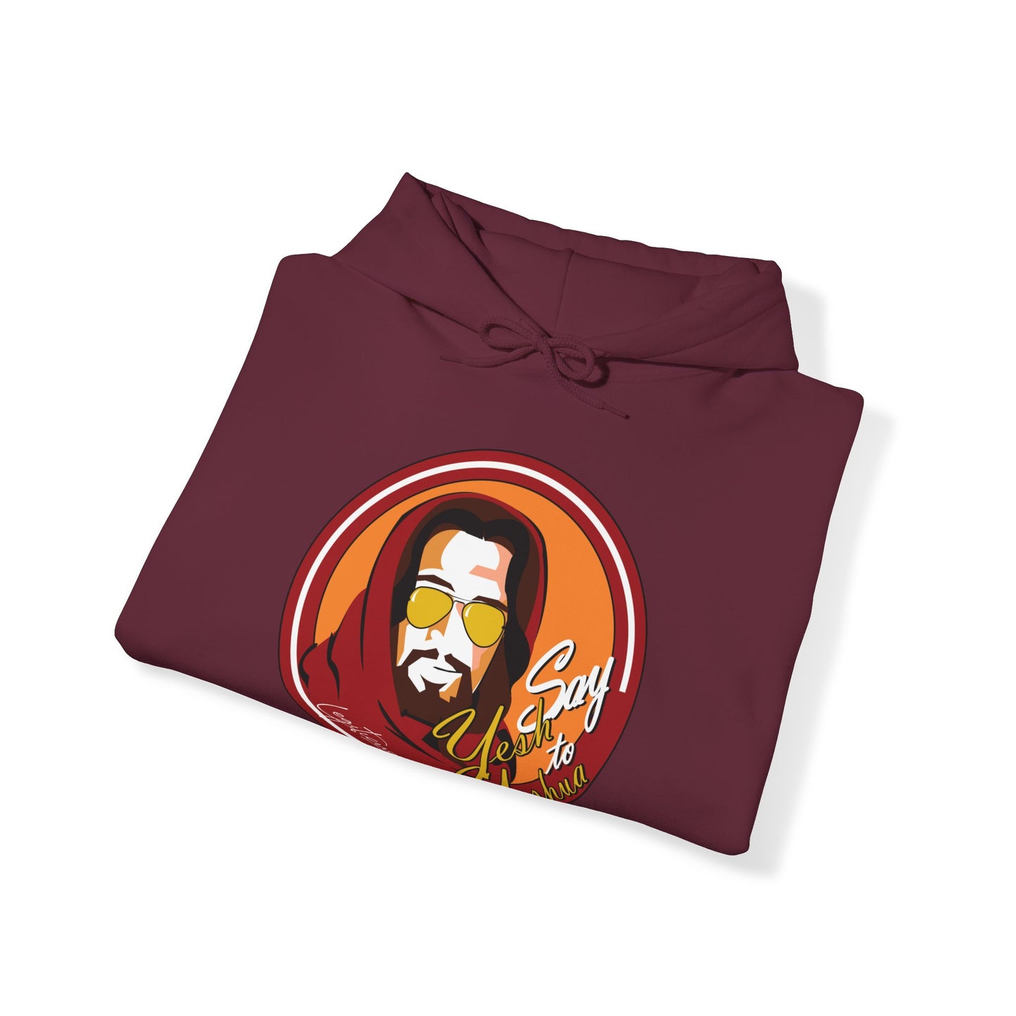 Say Yesh to Yeshua red and gold Hooded Sweatshirt