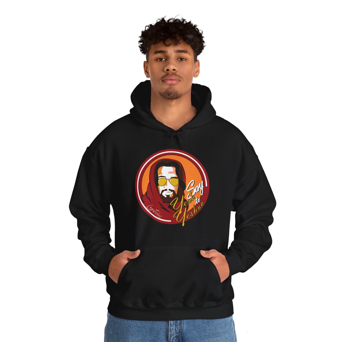 Say Yesh to Yeshua red and gold Hooded Sweatshirt