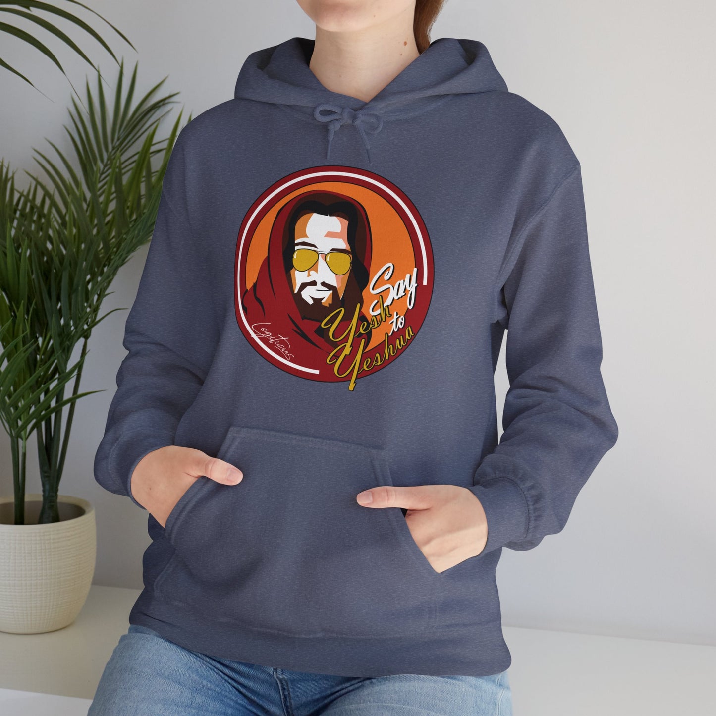 Say Yesh to Yeshua red and gold Hooded Sweatshirt