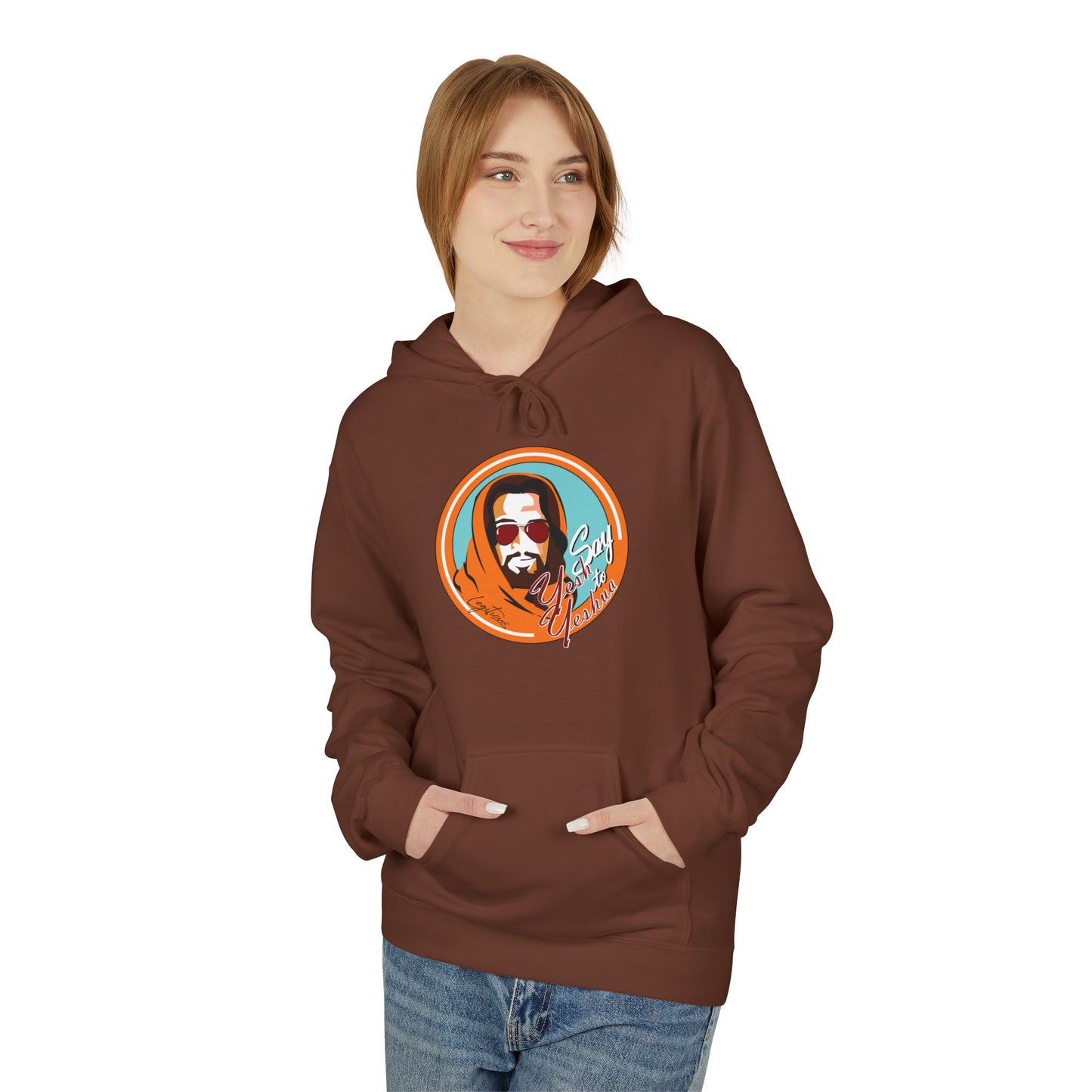 Say Yesh to Yeshua (orange) Unisex Midweight Softstyle Fleece Hoodie