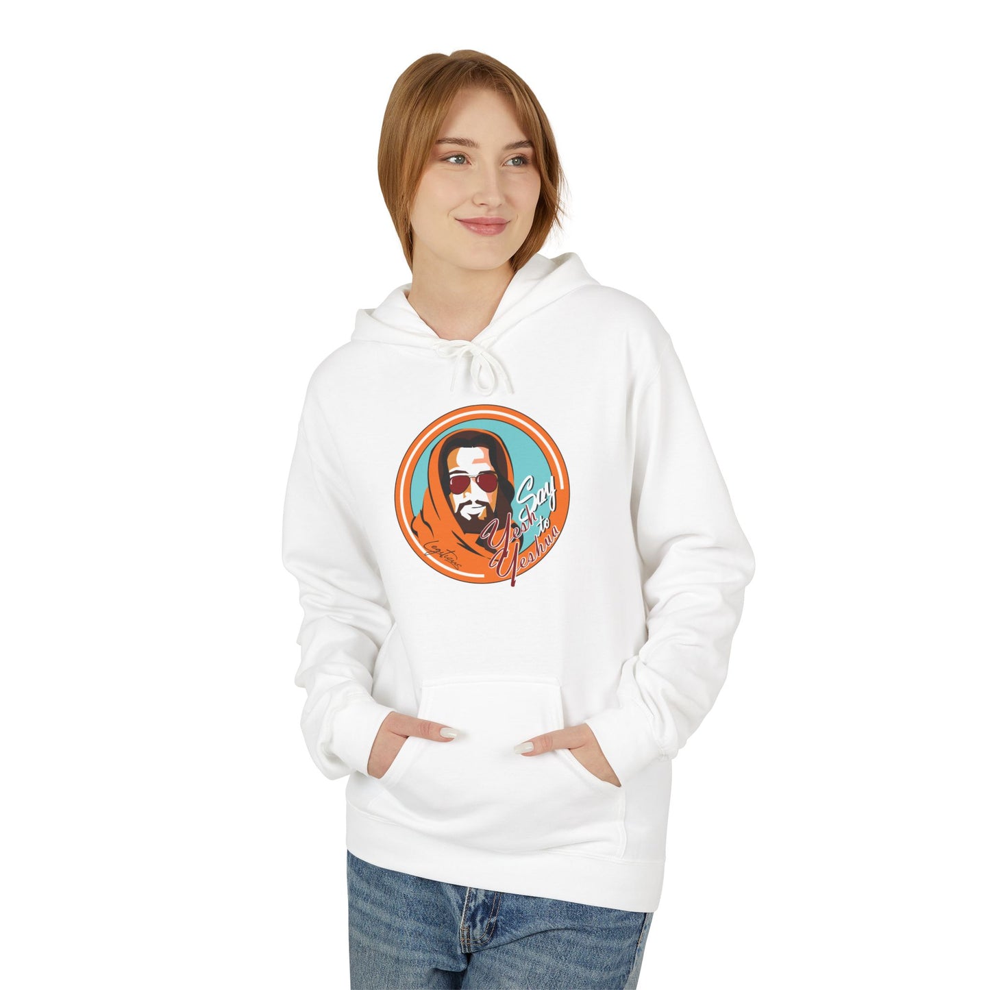 Say Yesh to Yeshua (orange) Unisex Midweight Softstyle Fleece Hoodie
