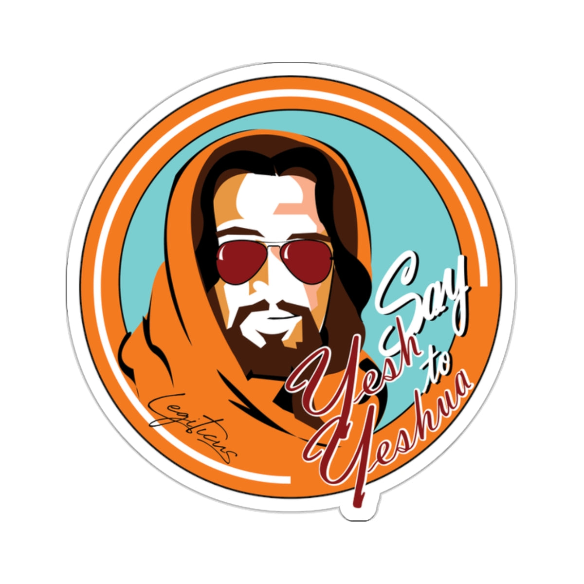 Say Yesh to Yeshua blue and orange Kiss-Cut Stickers