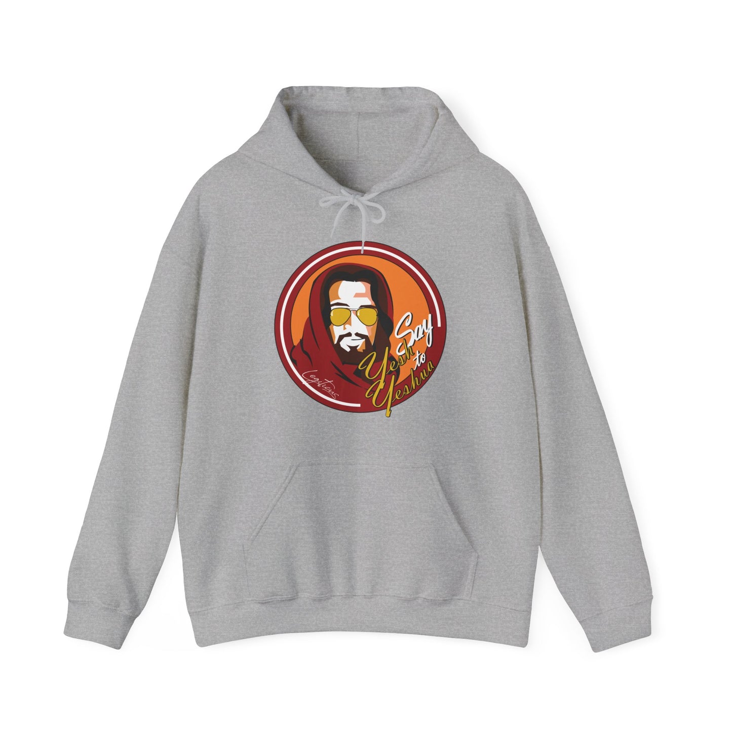 Say Yesh to Yeshua red and gold Hooded Sweatshirt