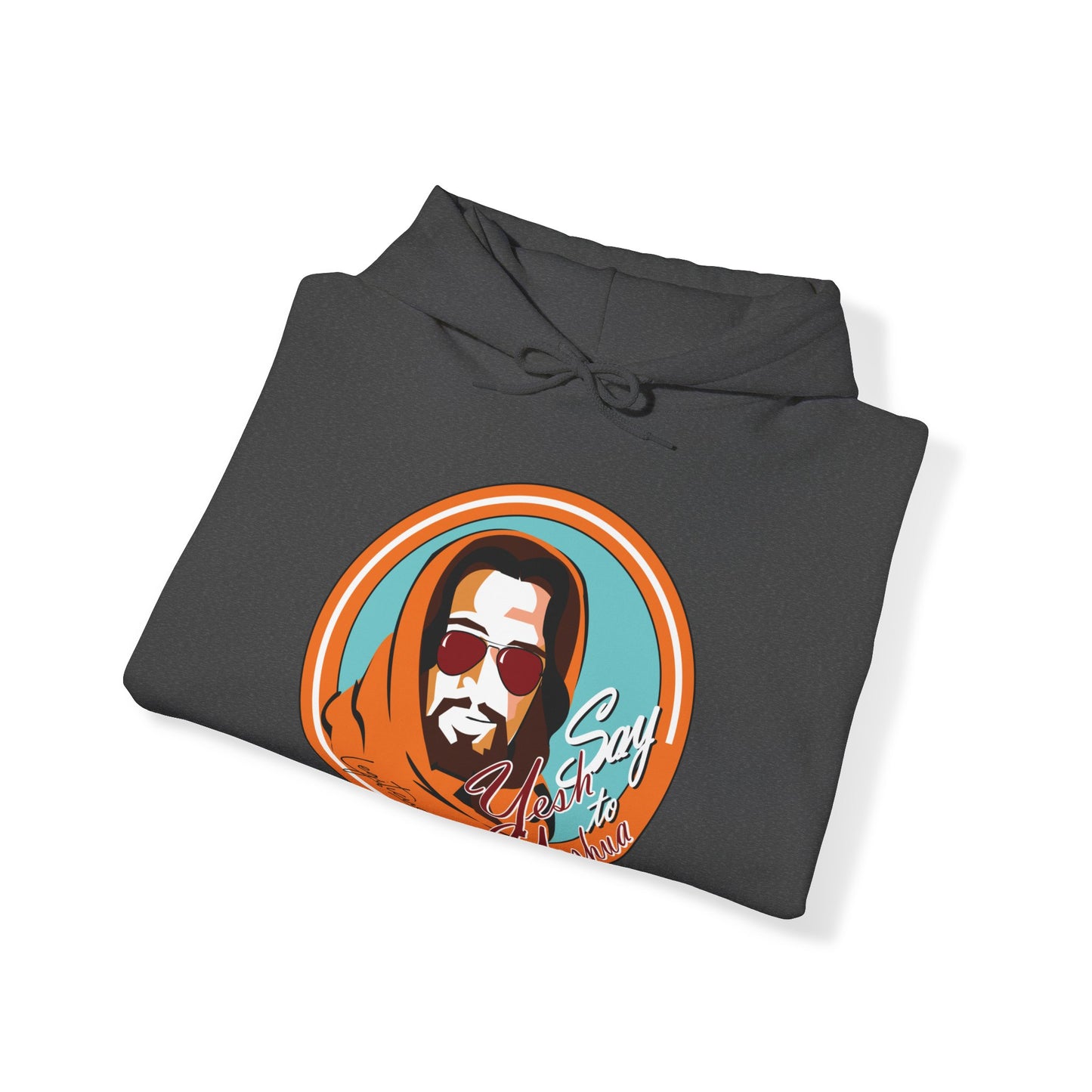 Say Yesh to Yeshua blue and orange  Hooded Sweatshirt