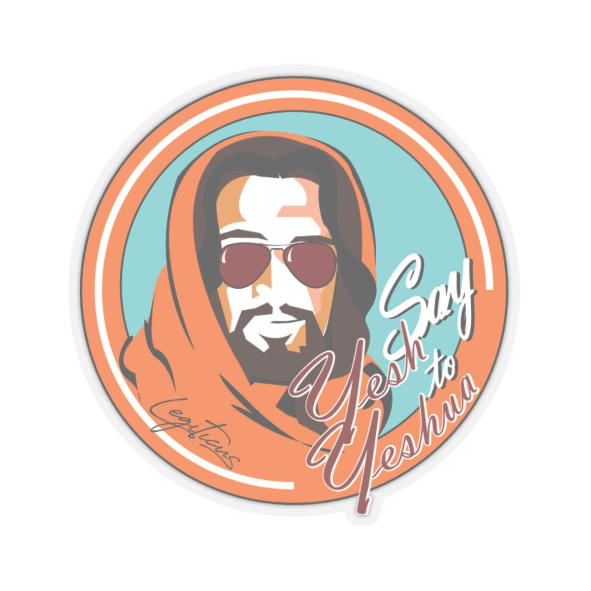 Say Yesh to Yeshua blue and orange Kiss-Cut Stickers