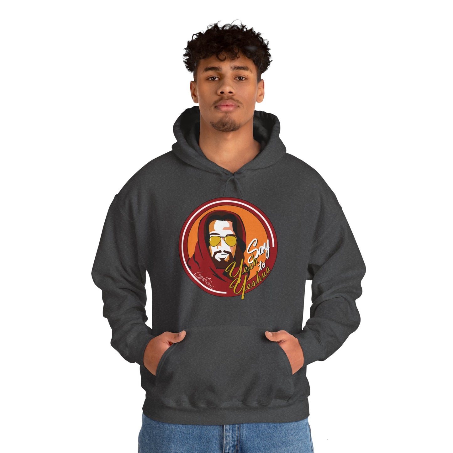 Say Yesh to Yeshua red and gold Hooded Sweatshirt