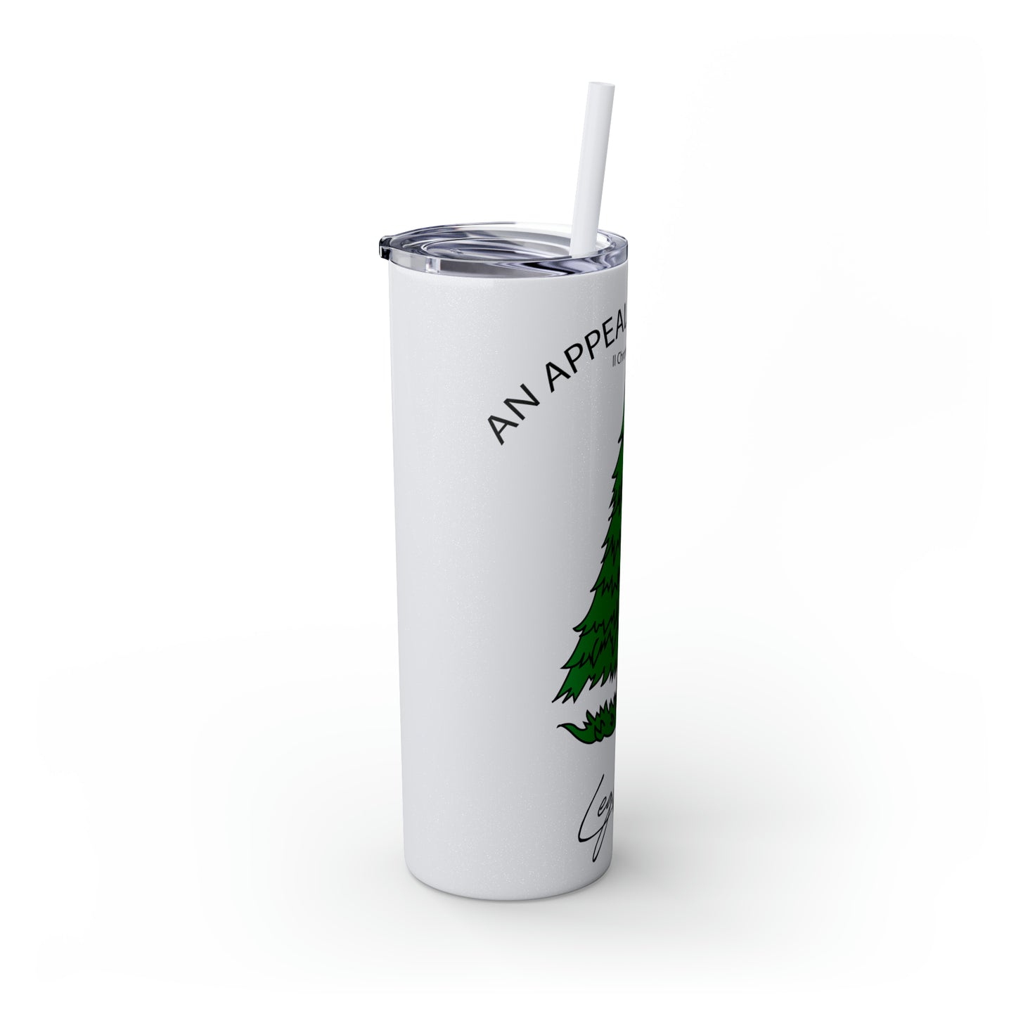 Appeal to Heaven Skinny Tumbler with Straw, 20oz