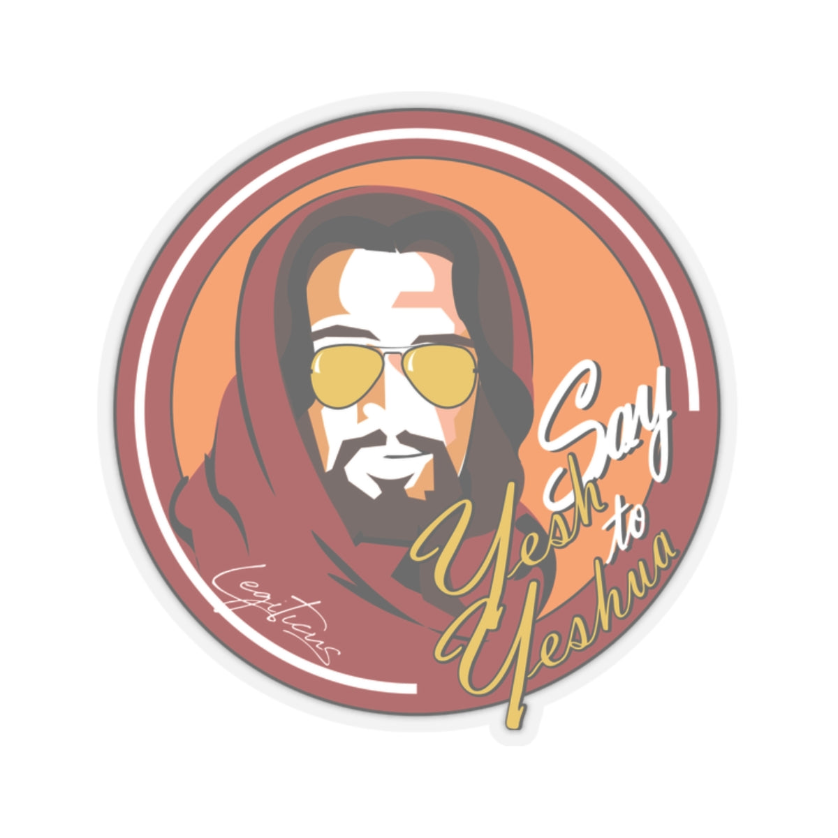 Say Yesh to Yeshua red and gold Kiss-cut Stickers