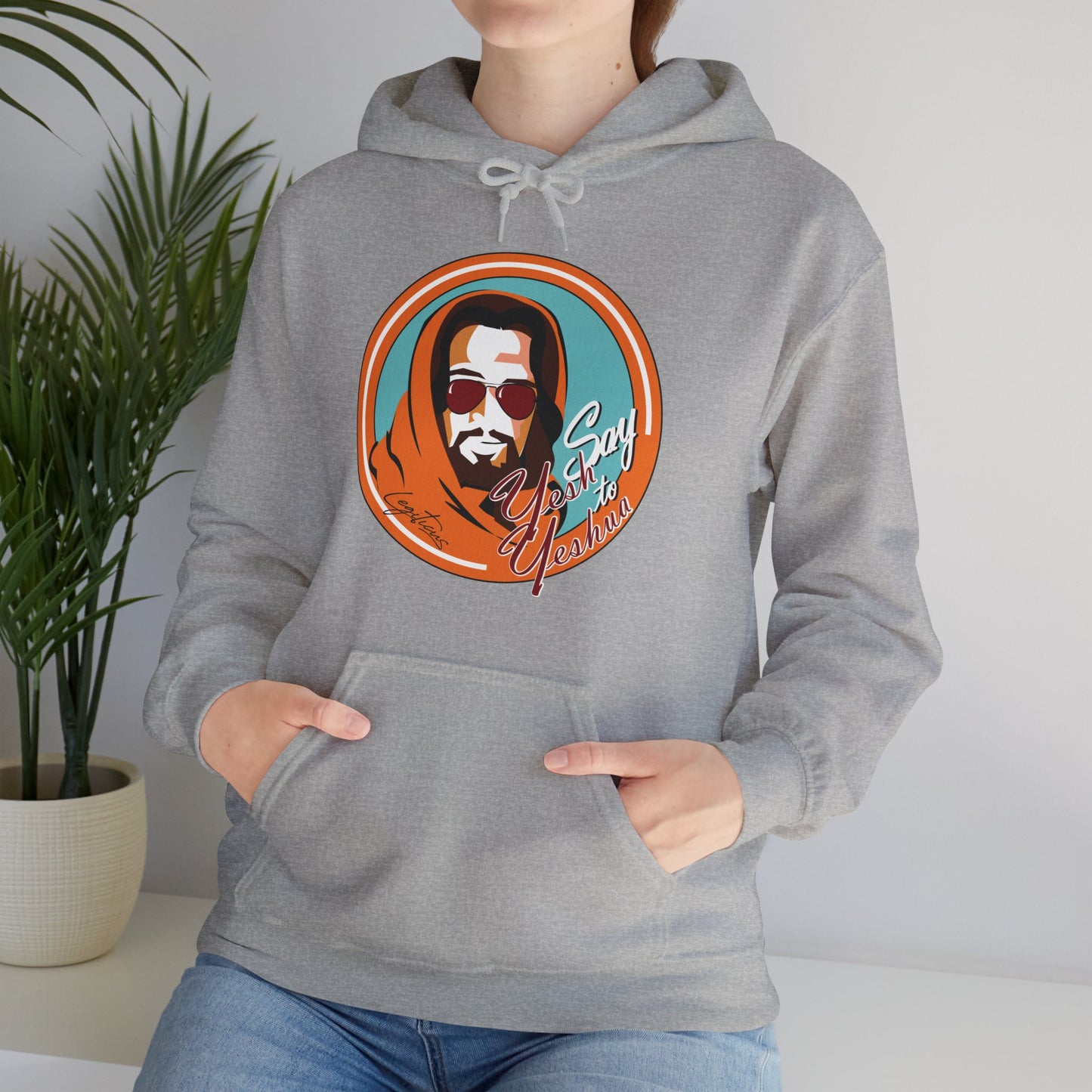 Say Yesh to Yeshua blue and orange  Hooded Sweatshirt