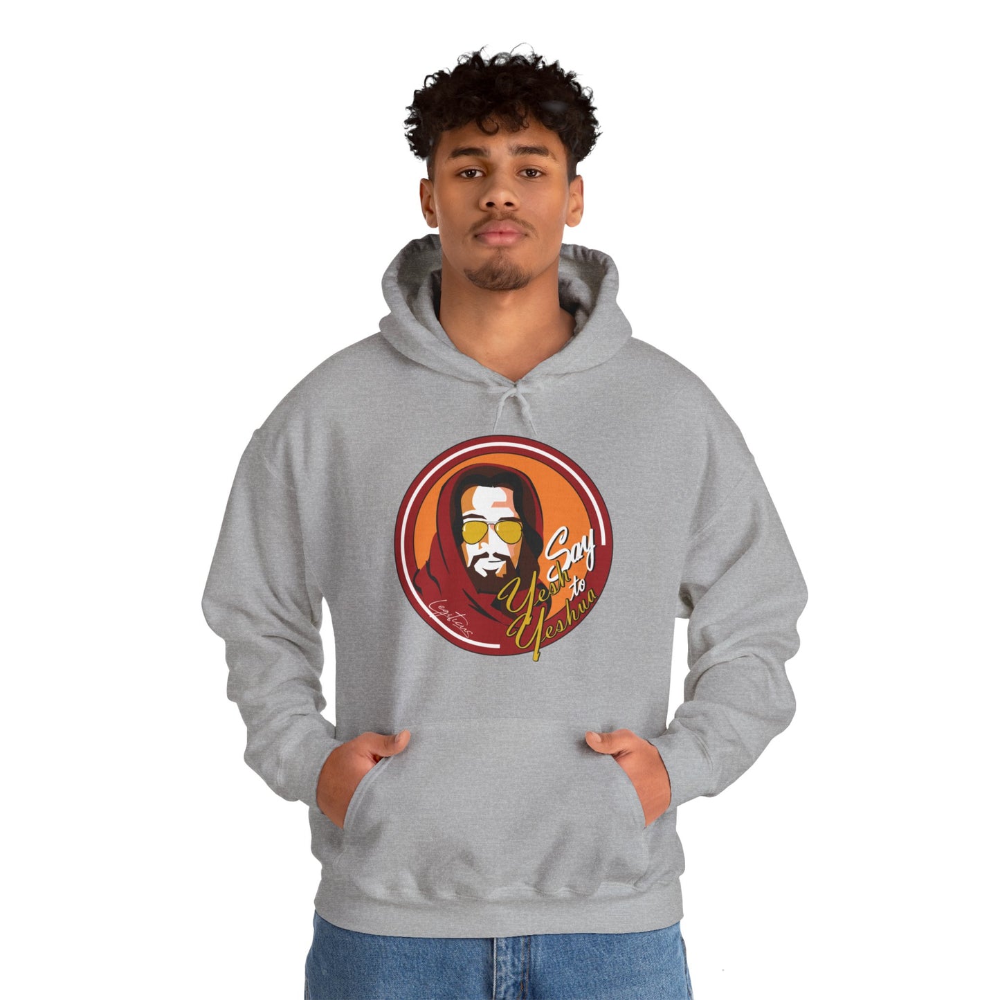 Say Yesh to Yeshua red and gold Hooded Sweatshirt