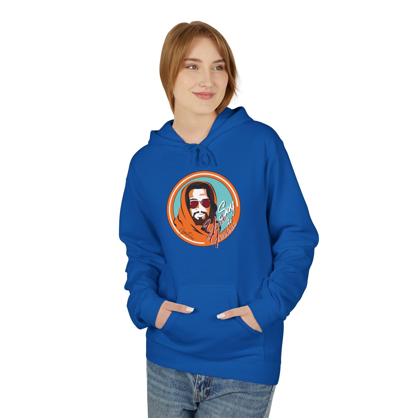 Say Yesh to Yeshua (orange) Unisex Midweight Softstyle Fleece Hoodie