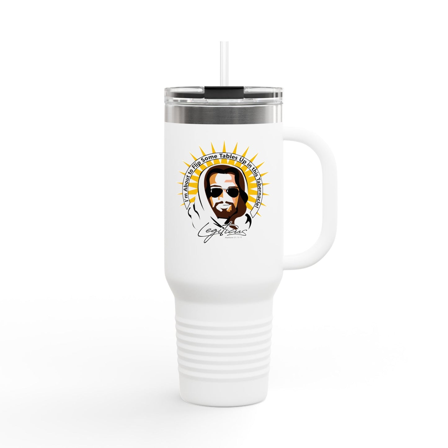 Flippin Tables Insulated Travel Mug, 40oz