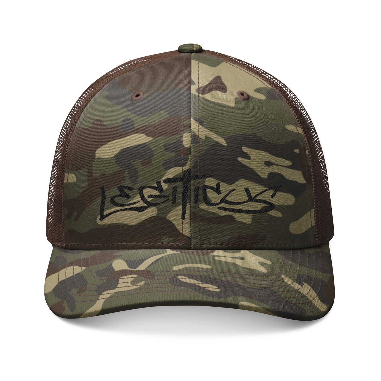 Legiticus Graffiti Logo Camouflage Trucker Hat (Embroidery)