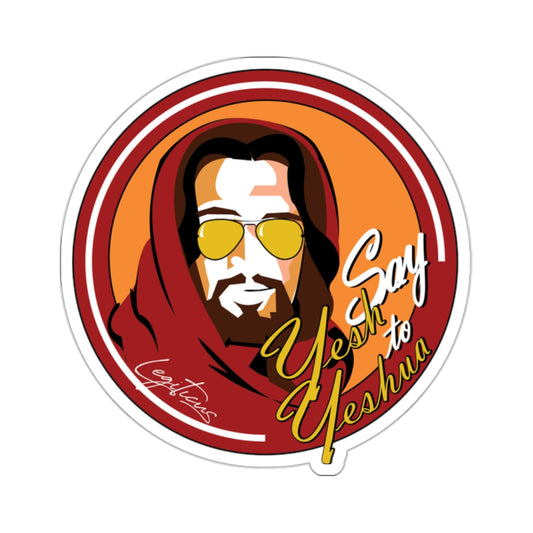 Say Yesh to Yeshua red and gold Kiss-cut Stickers